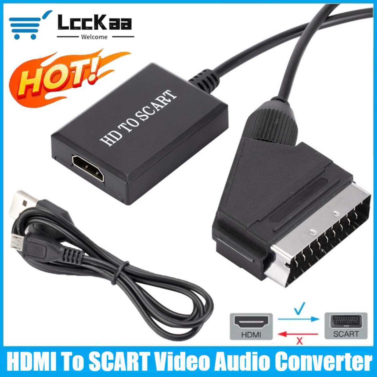 Scart To Hdmi - LccKaa 1080P HDMI-SCART адаптер видео-аудио конвертер